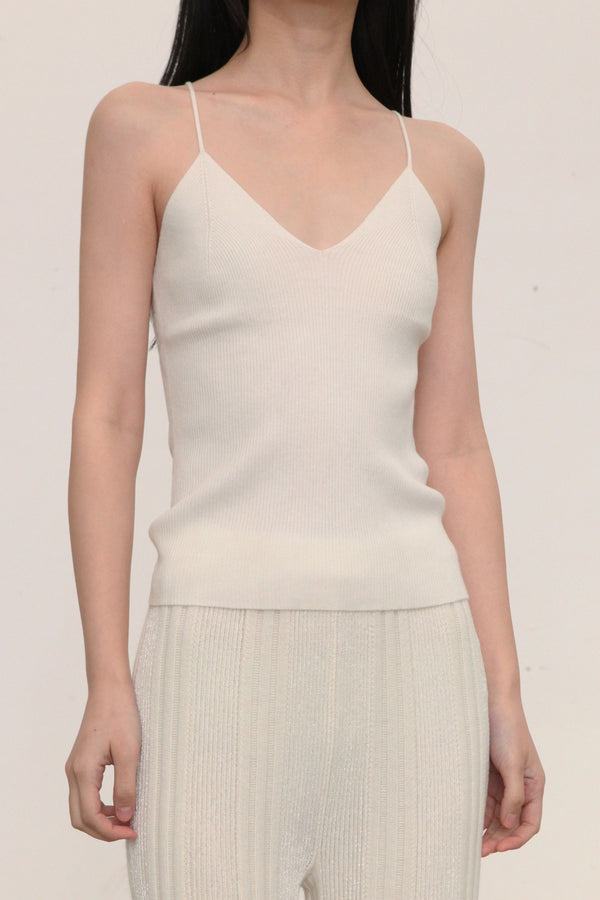SWAYING V-neck knitted camisole series SW-SW22AW1T01-BAI White PS63